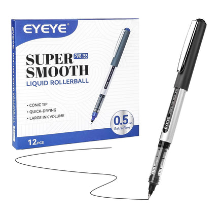 Liquid Ink Rollerball Pens Black, 0.5mm Extra Fine Point, Pack of 25