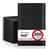 Black Bubble Mailers 4x8" 200 Pack Waterproof Padded Envelopes