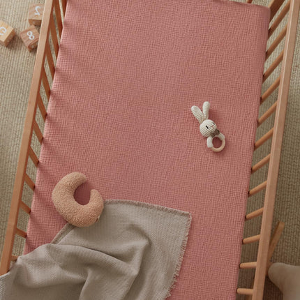 Blissful Diary Muslin Crib Sheets for Girl Boy, Boho Neutral Soft Cotton Baby Sheet for 52''x28'' Standard Crib Mattress, 2 Pack(Dusty Pink&Rainbow)