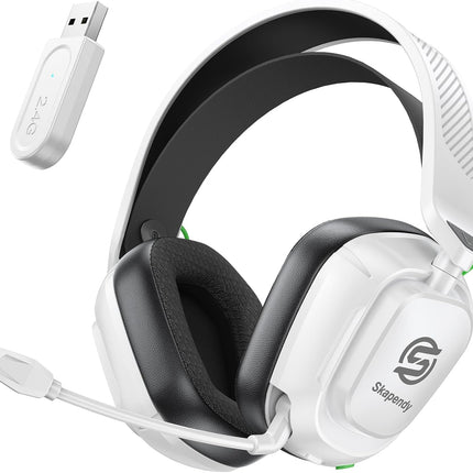 2.4GHz Wireless Gaming Headset for PC, PS5, PS4, Switch & Mac, Bluetooth Headset with Noise Canceling Microphone, Low-Latency Stereo Audio, 50mm Drivers for Nintendo 64 Accessories