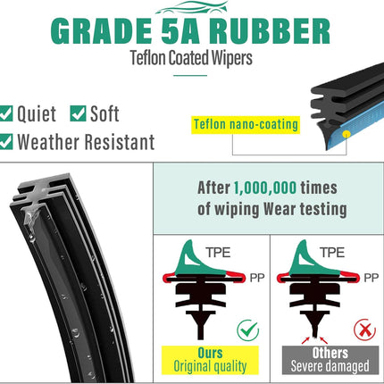 26" 18" 13" Windshield Wiper Blades Replacement for Kia Telluride 2020 2021 2022 2023 2024 2025 Sedona 2015-2021 Premium All Weather Front Rear Wipers Set - OEM Quality (Pack of 3)