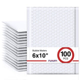 Bubble Mailers 6x10" 100 Pack White Padded Envelopes Usable Size 6x9