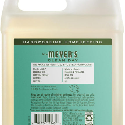 MRS. MEYER'S CLEAN DAY Hand Soap Refill, Made with Essential Oils, Basil, 33 fl. oz