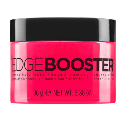 Style Factor EDGE BOOSTER Strong Hold Water-Based Pomade | Formulated with Argan Oil for Moisture & High Shine | Long Lasting Edge Control Gel | Cherry, 3.38 oz