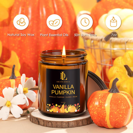Fall Candles Set for Home Scented, 4 Pack 28oz, Soy Wax
