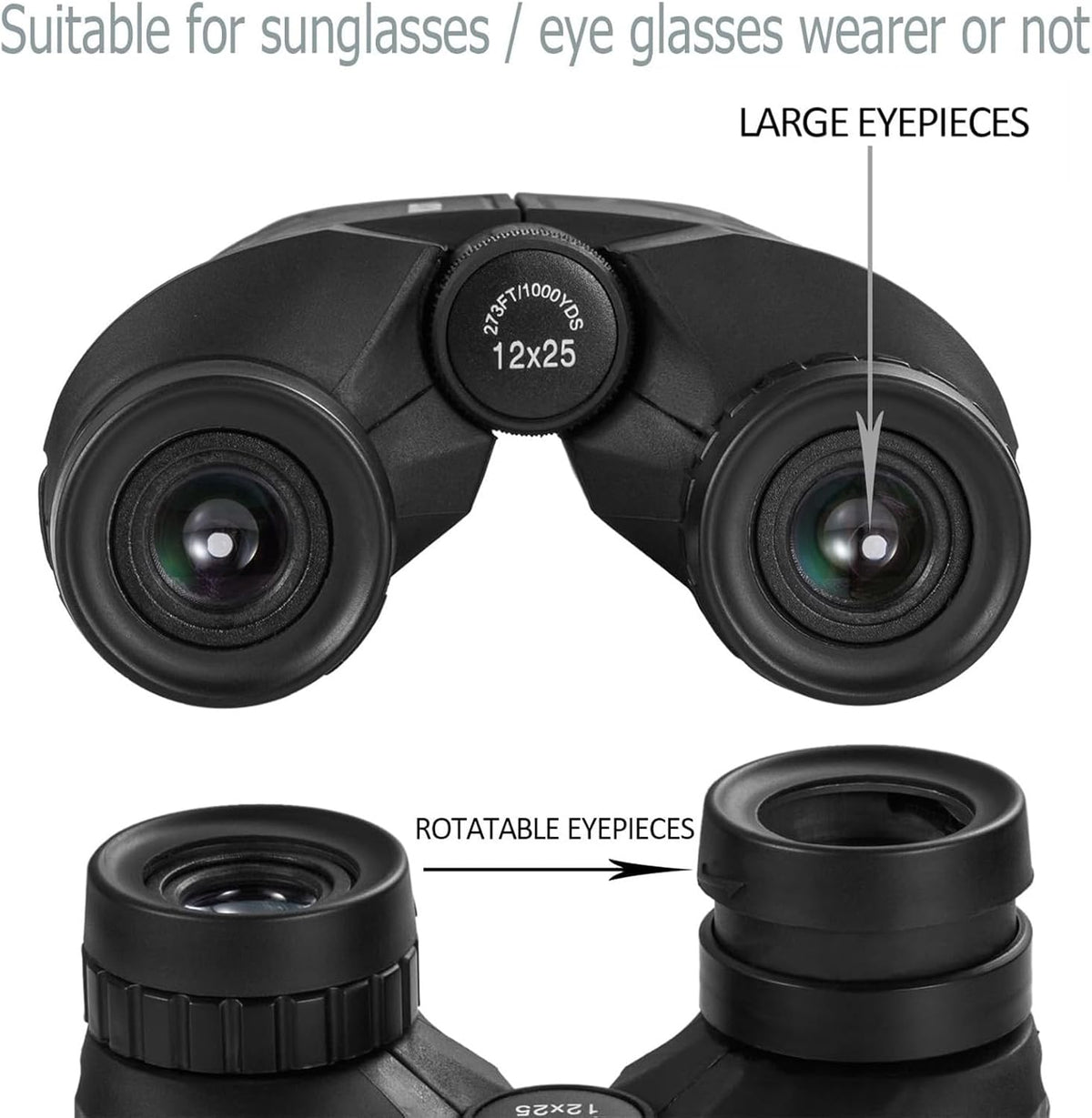 12x25 Compact Waterproof Binoculars for Adults and Kids - photo 3