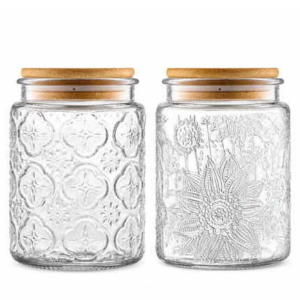 Vintage Glass Jar with Lid, 23.7oz Coffee Canister
