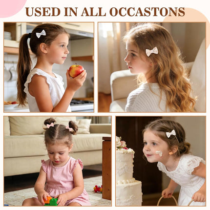 choicbaby 20pcs Baby Girl Hair Bow Clips 2" Fully Lined Non Slip Hair Bows Barrettes Handmade Toddler Floral Hair Accessories for Baby Girl Toddler Kids Fine Hair (Style-B)