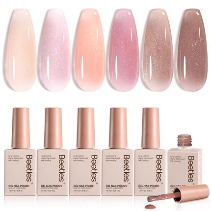 Set de esmalte en gel marrón, colección Toasty Aroma, 6 colores de otoño