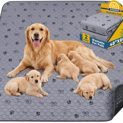 4 Pack Washable Pee Pads for Dogs, Waterproof Reusable Puppy Pads
