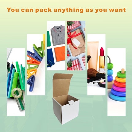 4x4x4'' Small Shipping Boxes, 25 Pack, Cardboard Corrugated Mailers for Business, White (LM444-25)