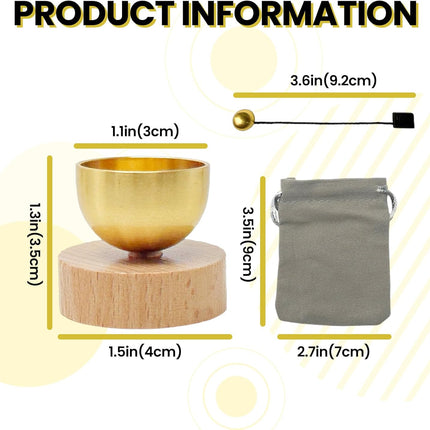 Mini Singing Bowl Set with Storage Bag - Creates Beautiful Sound Bowl with Clear and Pleasant Tones, Suitable for Yoga, Meditation, and Unique Presents