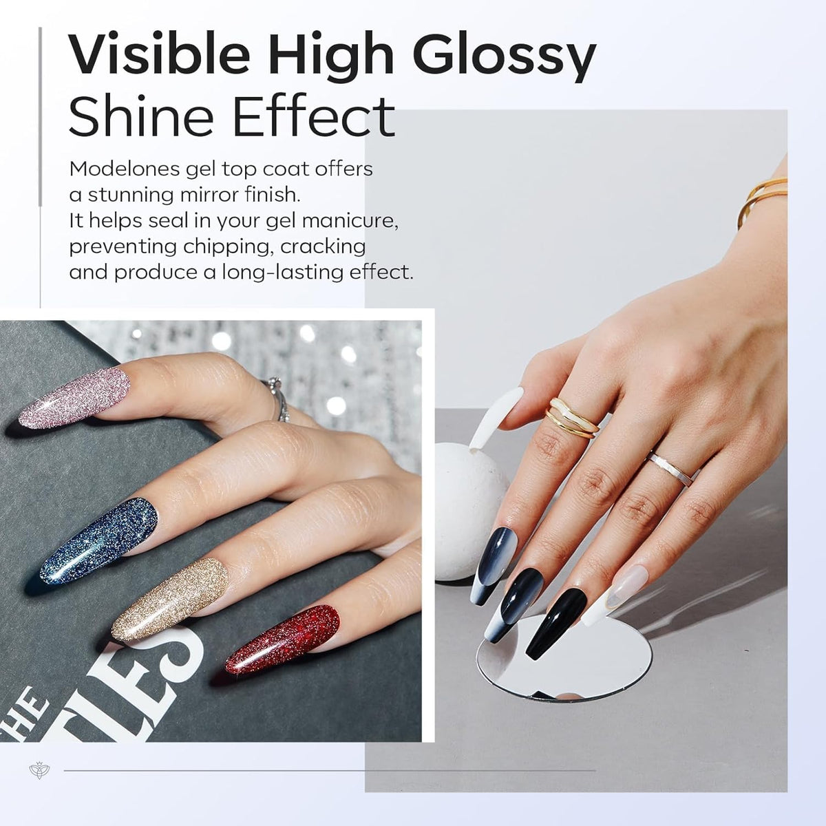 Clear No-Wipe Gel Nail Top Coat, 15 ml, UV/LED Curing - photo 4