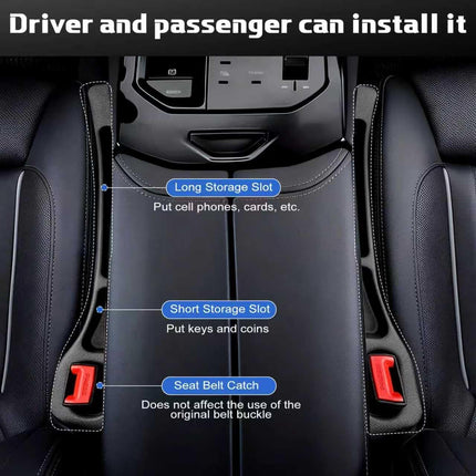 4PCS Car Seat Gap Filler Organizer, Universal Car Seat Gap Blocker with Storage Slot, Leak-Proof Seat Gap Plug for Car SUV Truck, Automotive Interior Accessories, Black