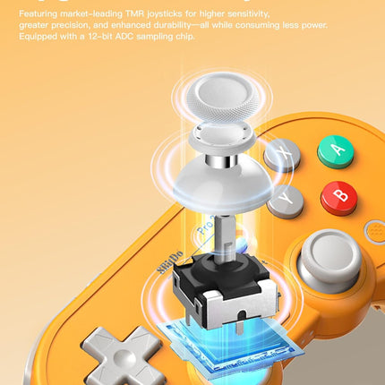 8Bitdo Pro 3 Bluetooth Controller with TMR Joysticks, Swappable ABXY Buttons, Pro Back Buttons, Charging Dock, Hall Effect Triggers for Switch/Switch 2, Windows, Apple, SteamOS, Android (Orange)