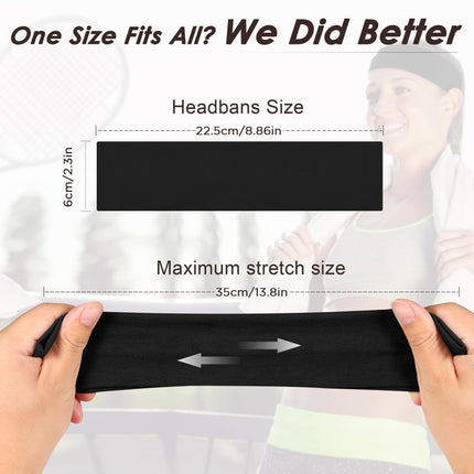 Diademas para mujer, 8pcs bandas de tela de algodón suave elásticas antideslizantes para deporte, entrenamiento, yoga y running