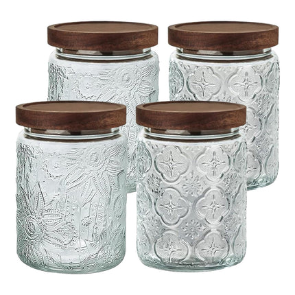Vintage Glass Jar with Lid, Airtight Candy Coffee Canister Food Storage