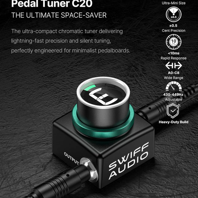 Guitar Tuner Pedal, ±0.5 Cent Ultra-Precision
