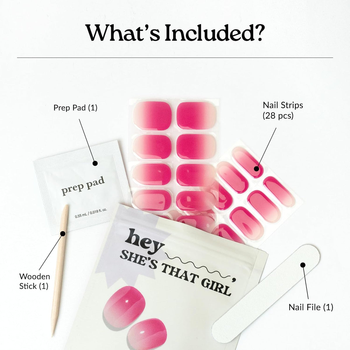 Semi Cured Gel Nail Strips | No LED Lamp Needed |Pink, Ombre | Easy Apply & Remove, Salon Quality  - photo 4