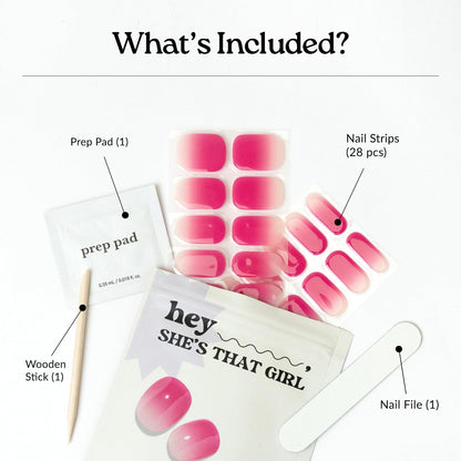 Semi Cured Gel Nail Strips | No LED Lamp Needed |Pink, Ombre | Easy Apply & Remove, Salon Quality  - photo 4