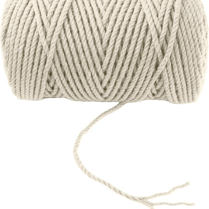 4mm x 300 Feet White Jute Rope, Twine for Gardening Tomato Climbing Plant Tie Floristry Crafts Gift Wrapping Packing Decor