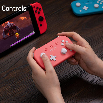 8Bitdo Lite 2 Bluetooth Controller with Motion Controls, Linear Motors Vibration, Joysticks, Triggers and D-pad, Wireless Gamepad for Switch/Switch 2, Android & Raspberry Pi (Pink)