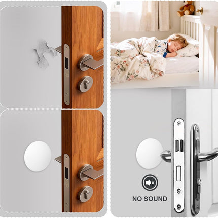 Door Stoppers for Wall, 8 PCS 2" White Knob Protectors – Heavy-Duty Self-Adhesive & Shock Absorbent, Quiet Anti-Slam, Covers Imperfections & Prevents Wall Damage