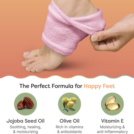 ZenToes Moisturizing Socks for Cracked Heel Treatment, Vitamin E, Olive Oil and Jojoba Oil Infused Heel Socks, Spa Gifts for Women, Mothers Day Gifts (Fuzzy Pink, Regular)
