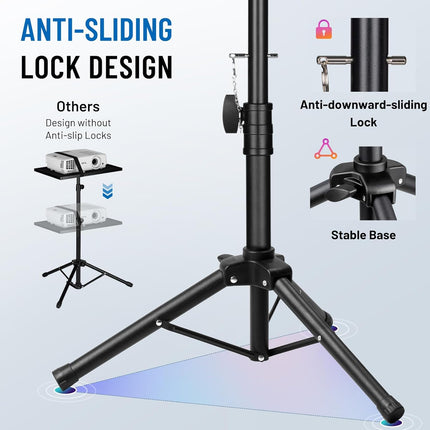 Projector Stand Tripod Adjustable - Stable for Tablets Phones Book Height 26" to 51.5" Multifunctional Laptop DJ Rack Stand Portable for Outdoor Movies