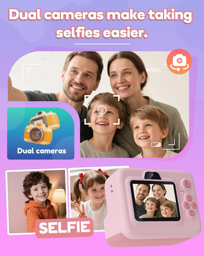 Pink 1080P Kids Instant Print Camera - photo 5