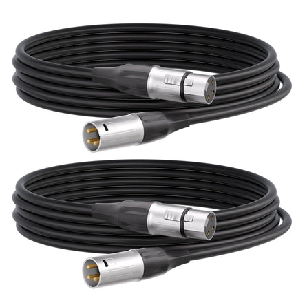 15FT XLR Microphone Cable, XLR Male to Female Balanced Mic Cord, 2 Pack