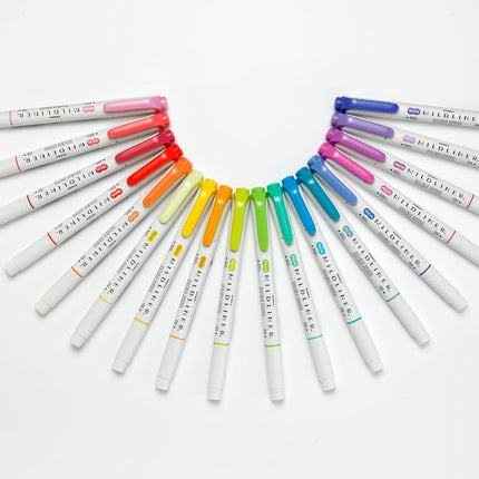 Zebra Pen Mildliner Double-Ended Highlighter Set, Broad and Fine Point Tips, Ideal for Bible Highlighting, No Bleed, 18 Pastel and Neutral ink Colors, Pack of 18