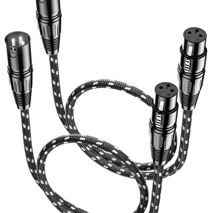 XLR Cables 3ft 2 Pack,Short Microphone Cable OFC Noise Reduction