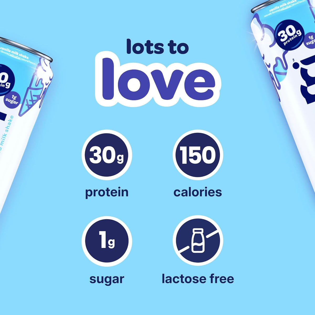 30g Protein Ultra-Filtered Vanilla Milk Shake, Lactose Free - 11 fl oz, 10 Cans - photo 3
