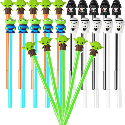 25Pcs Galaxy Wars Party Favors Gel Pen,Yoda Themed Gifts for Birthday Decorations, Star Themed Pens Black for Birthday Party Favors Prize Carnival Goodie Bag Filling Rewards