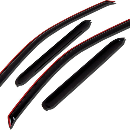 TuningPros WV-229i in-Channel Window Visor Deflector Rain Guard Dark Smoke 4 Pcs