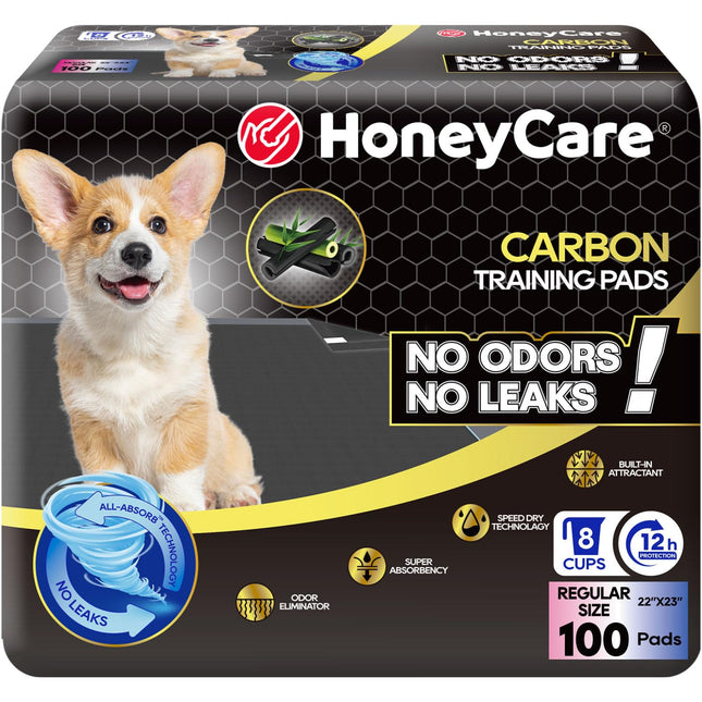 All-Absorb Puppy Training Pads | Doggie Potty Pads Absorb Eliminating Urine Odor, Ultra Charcoal Dog Pee Pad (Carbon, L 22x23 inch, 100ct)