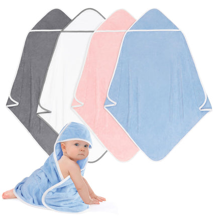 Hooded Towel for Newborn, 2 Pack Soft Coral Fleece Baby Towels