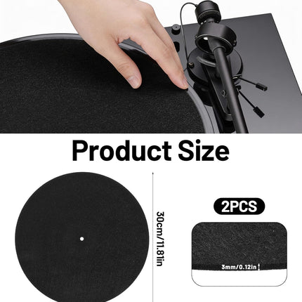 Record Player Mat, Record Mat Vinyl Turntable Anti-Static & Anti-Slip Felt Pad Stabilizer for Noise Reduction, Static Control and Dust Protection for Home Audio Systems