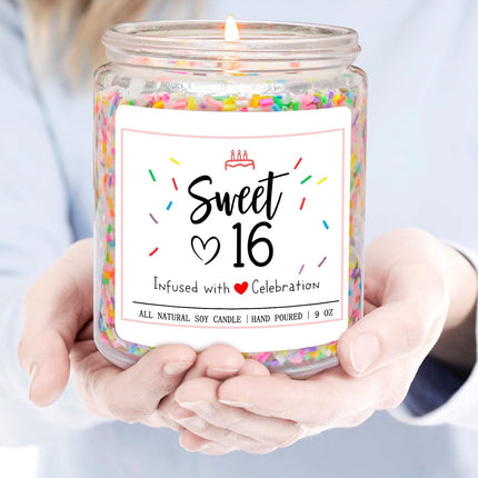 Homsolver Sweet 16th Birthday Gifts for Girls, Vanilla Cream Scent Best Ideas Birthday Presents for Daughter, Friends, Sister, Handmade Aromatherapy Candle Birthday's Decorations for Girls