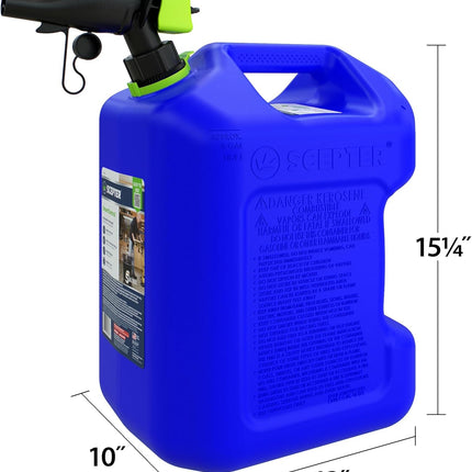 Scepter FSCK552 Fuel Container with Spill Proof SmartControl Spout, Blue Kerosene Can, 5 Gallon
