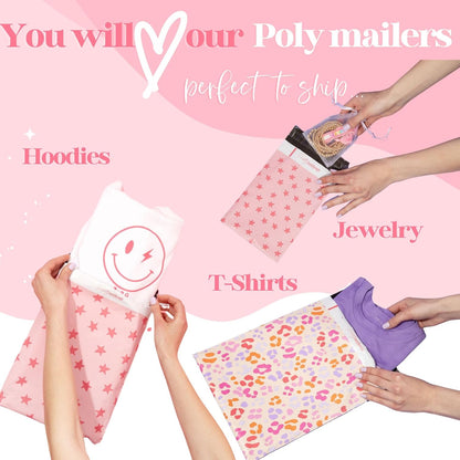 6x9 Pink Bow Designer Poly Mailers, 100 Pack - photo 5