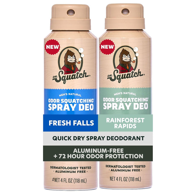 Natural Men’s Spray Deodorant, Aluminum-Free Quick Dry, 4 oz, 2-Pack