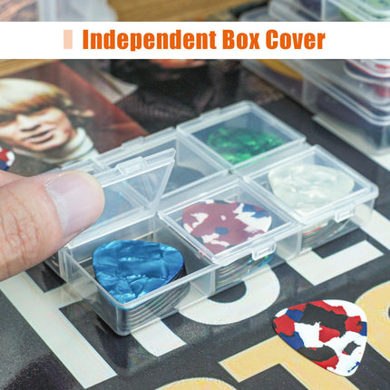 Guitar Pick Holder, 6-Grid Guitar Pick Case, 60 Capacity, Box Only