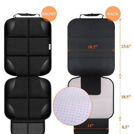 Meolsaek Car Seat Protector for Child Car Seat, Durable 600D Fabric Waterproof Car Seat Cover with Thick Pad Non-Slip Backing，No Imprints (Black 1pc)