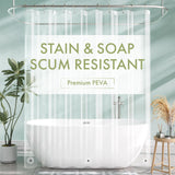 Forro de cortina de ducha, 72x72 forro de cortina de ducha transparente, forro de ducha de plástico impermeable, cortina de ducha de PEVA ligera para baño con 3 imanes y 12 ojales metálicos resistentes al óxido
