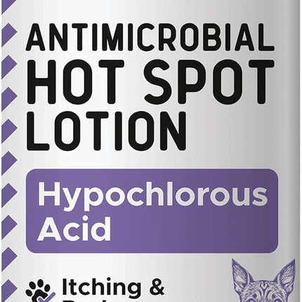 Chew + Heal Labs Hypochlorous Acid Lotion for Dogs – 2oz Dog Wound Spray for Cuts, Burns, Sores, Abrasions, and More – Non Toxic and Chemical Free Hot Spot Lotion – Made in the USA