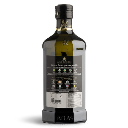 Organic Cold Pressed Moroccan Extra Virgin Olive Oil, Polyphenol Rich | EVOO From Morocco, Newly Harvested Unprocessed from One Single Family Farm | Trusted by Award-Winning Chefs | 500 mL