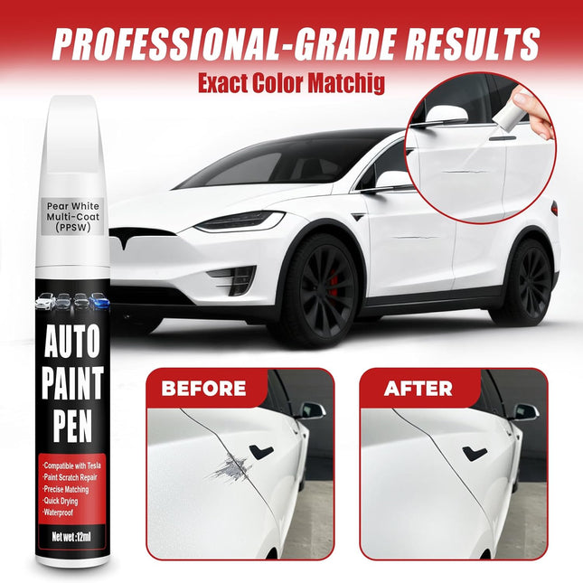 Touch Up Paint for Cars (Pearl White Multi-Coat PPSW), Compatible with Tesla Model Y/3/X/S, 0.4 fl oz - photo 2