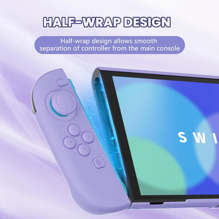 PlayVital Protective Case for Nintendo Switch 2 - Cute Dockable Hard Case Shell for Switch 2 with Thumb Grip & Sticker & Button Caps, Anti-Scratch & Shockproof Cover Skin - Light Violet